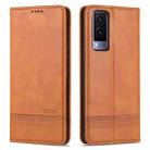 For vivo Y71t / V21e 5G AZNS Magnetic Calf Texture Horizontal Flip Leather Phone Case(Light Brown) - 1