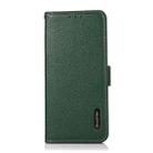 For Motorola Edge 20 Pro KHAZNEH Side-Magnetic Litchi Genuine Leather RFID Case(Green) - 2