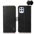 For Motorola Edge S 5G / G100 KHAZNEH Side-Magnetic Litchi Genuine Leather RFID Case(Black) - 1