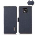 For Motorola Moto G Power 2021 KHAZNEH Side-Magnetic Litchi Genuine Leather RFID Case(Blue) - 1