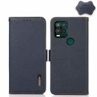 For Motorola Moto G Stylus 5G KHAZNEH Side-Magnetic Litchi Genuine Leather RFID Case(Blue) - 1