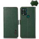 For Motorola Moto G Stylus 5G KHAZNEH Side-Magnetic Litchi Genuine Leather RFID Case(Green) - 1