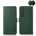 For Sony Xperia 1 III KHAZNEH Side-Magnetic Litchi Genuine Leather RFID Case(Green) - 1