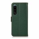 For Sony Xperia 5 III KHAZNEH Side-Magnetic Litchi Genuine Leather RFID Case(Green) - 3