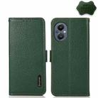 For OnePlus N20 5G KHAZNEH Side-Magnetic Litchi Genuine Leather RFID Phone Case(Green) - 1