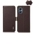 For OnePlus N20 5G KHAZNEH Side-Magnetic Litchi Genuine Leather RFID Phone Case(Brown) - 1