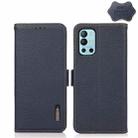 For OnePlus 9R KHAZNEH Side-Magnetic Litchi Genuine Leather RFID Phone Case(Blue) - 1