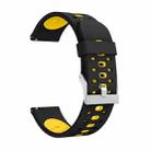 For Samsung Galaxy Watch 3 45mm Three Row Holes Silicone Watch Band(Black Yellow) - 1