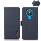 For Nokia 1.4 KHAZNEH Side-Magnetic Litchi Genuine Leather RFID Phone Case(Blue) - 1