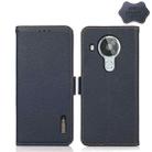 For Nokia 7.3 KHAZNEH Side-Magnetic Litchi Genuine Leather RFID Phone Case(Blue) - 1