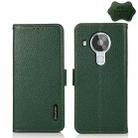 For Nokia 7.3 KHAZNEH Side-Magnetic Litchi Genuine Leather RFID Phone Case(Green) - 1