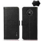 For Nokia 8 V 5G KHAZNEH Side-Magnetic Litchi Genuine Leather RFID Phone Case(Black) - 1