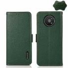 For Nokia 8 V 5G KHAZNEH Side-Magnetic Litchi Genuine Leather RFID Phone Case(Green) - 1