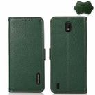 For Nokia C01 Core / C01 Plus KHAZNEH Side-Magnetic Litchi Genuine Leather RFID Phone Case(Green) - 1