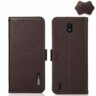 For Nokia C01 Core / C01 Plus KHAZNEH Side-Magnetic Litchi Genuine Leather RFID Phone Case(Brown) - 1