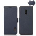 For Nokia C1 Plus KHAZNEH Side-Magnetic Litchi Genuine Leather RFID Phone Case(Blue) - 1