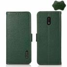 For Nokia C1 Plus KHAZNEH Side-Magnetic Litchi Genuine Leather RFID Phone Case(Green) - 1
