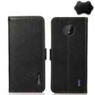 For Nokia C10 / C20 KHAZNEH Side-Magnetic Litchi Genuine Leather RFID Phone Case(Black) - 1