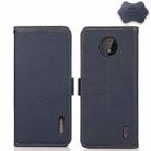 For Nokia C10 / C20 KHAZNEH Side-Magnetic Litchi Genuine Leather RFID Phone Case(Blue) - 1