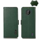 For Nokia C10 / C20 KHAZNEH Side-Magnetic Litchi Genuine Leather RFID Phone Case(Green) - 1