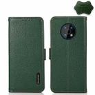 For Nokia G50 KHAZNEH Side-Magnetic Litchi Genuine Leather RFID Phone Case(Green) - 1