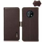 For Nokia G50 KHAZNEH Side-Magnetic Litchi Genuine Leather RFID Phone Case(Brown) - 1