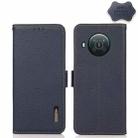 For Nokia X10 / X20 KHAZNEH Side-Magnetic Litchi Genuine Leather RFID Phone Case(Blue) - 1