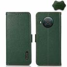 For Nokia X10 / X20 KHAZNEH Side-Magnetic Litchi Genuine Leather RFID Phone Case(Green) - 1