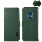 For Nokia XR20 KHAZNEH Side-Magnetic Litchi Genuine Leather RFID Phone Case(Green) - 1