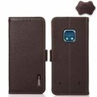 For Nokia XR20 KHAZNEH Side-Magnetic Litchi Genuine Leather RFID Phone Case(Brown) - 1