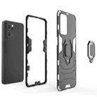 For OPPO Reno7 5G Shockproof PC + TPU Holder Phone Case(Black) - 3