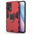 For OPPO Reno7 Pro 5G Shockproof PC + TPU Holder Phone Case(Red) - 1