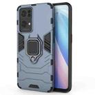 For OPPO Reno7 Pro 5G Shockproof PC + TPU Holder Phone Case(Navy Blue) - 1
