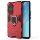 For Honor 60 Pro Shockproof PC + TPU Holder Phone Case(Red) - 1