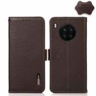 For Honor 50 Lite / Huawei nova 8i KHAZNEH Side-Magnetic Litchi Genuine Leather RFID Phone Case(Brown) - 1