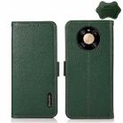 For Huawei Mate 40 Pro KHAZNEH Side-Magnetic Litchi Genuine Leather RFID Phone Case(Green) - 1