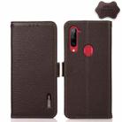 For ZTE Libero 5G KHAZNEH Side-Magnetic Litchi Genuine Leather RFID Phone Case(Brown) - 1