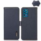 For ZTE Blade V30 Vita KHAZNEH Side-Magnetic Litchi Genuine Leather RFID Phone Case(Blue) - 1