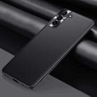 For Samsung Galaxy S22+ 5G Plain Skin Leather Phone Case(Black) - 1
