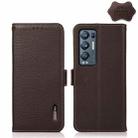 For OPPO Find X3 Neo / Reno5 Pro+ 5G KHAZNEH Side-Magnetic Litchi Genuine Leather RFID Case(Brown) - 1