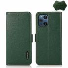 For OPPO Find X3  / X3 Pro KHAZNEH Side-Magnetic Litchi Genuine Leather RFID Case(Green) - 1