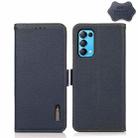 For OPPO Reno5 5G / Find X3 Lite KHAZNEH Side-Magnetic Litchi Genuine Leather RFID Case(Blue) - 1
