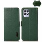 For OPPO Realme 8i KHAZNEH Side-Magnetic Litchi Genuine Leather RFID Case(Green) - 1