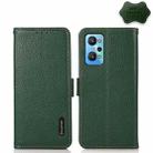 For OPPO Realme GT Neo2 KHAZNEH Side-Magnetic Litchi Genuine Leather RFID Case(Green) - 1