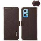 For OPPO Realme GT Neo2 KHAZNEH Side-Magnetic Litchi Genuine Leather RFID Case(Brown) - 1