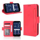 For Fujitsu Arrows F-52B JP Skin Feel Calf Pattern Leather Phone Case(Red) - 1