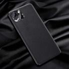 For iPhone 13 mini Plain Skin Leather Case (Black) - 1