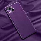For iPhone 13 Plain Skin Leather Case(Purple) - 1