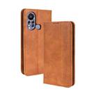 For Infinix Hot 11s Magnetic Buckle Retro Texture Leather Case(Brown) - 1