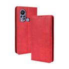 For Infinix Hot 11s Magnetic Buckle Retro Texture Leather Case(Red) - 1